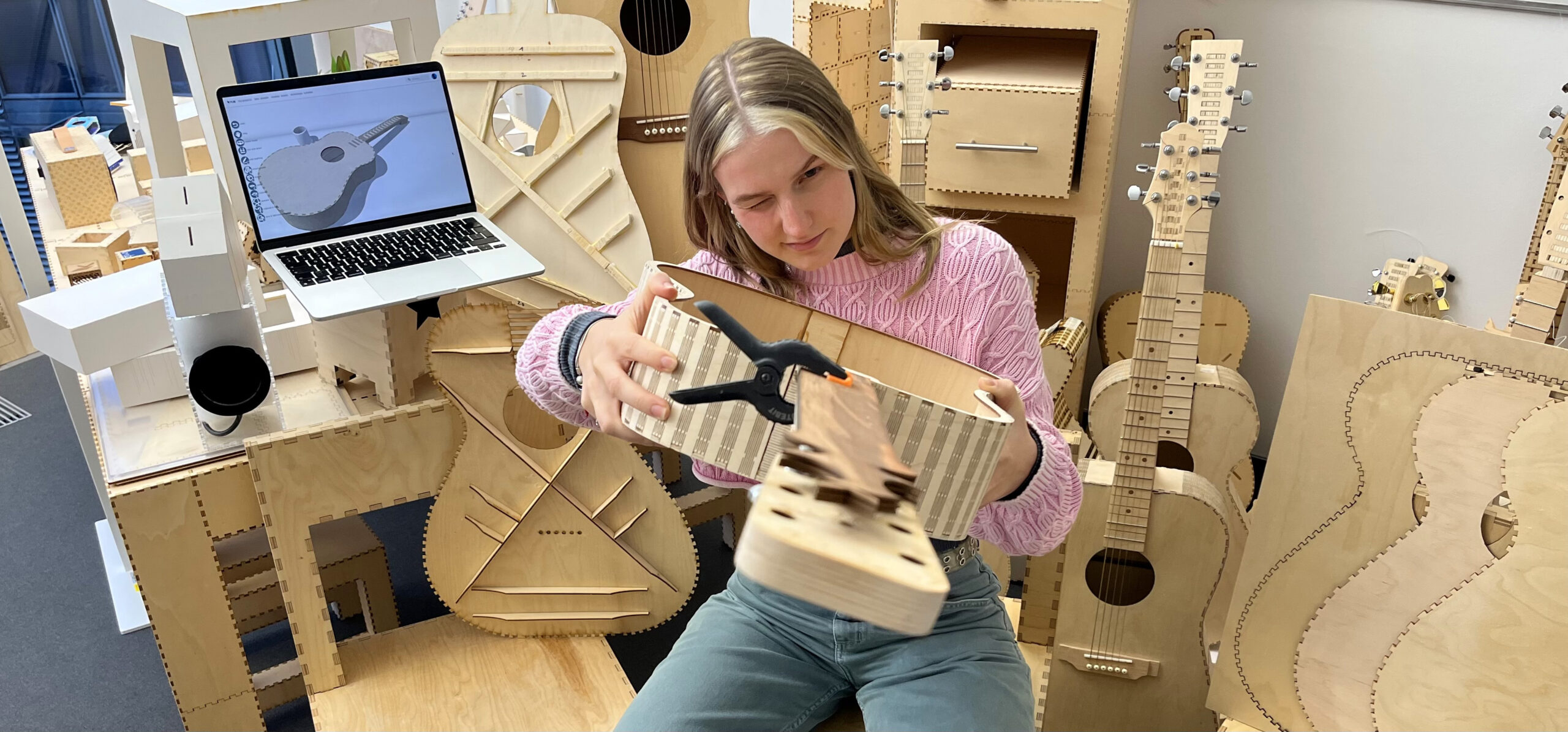 Lasercut Guitar Ukulele Assembly